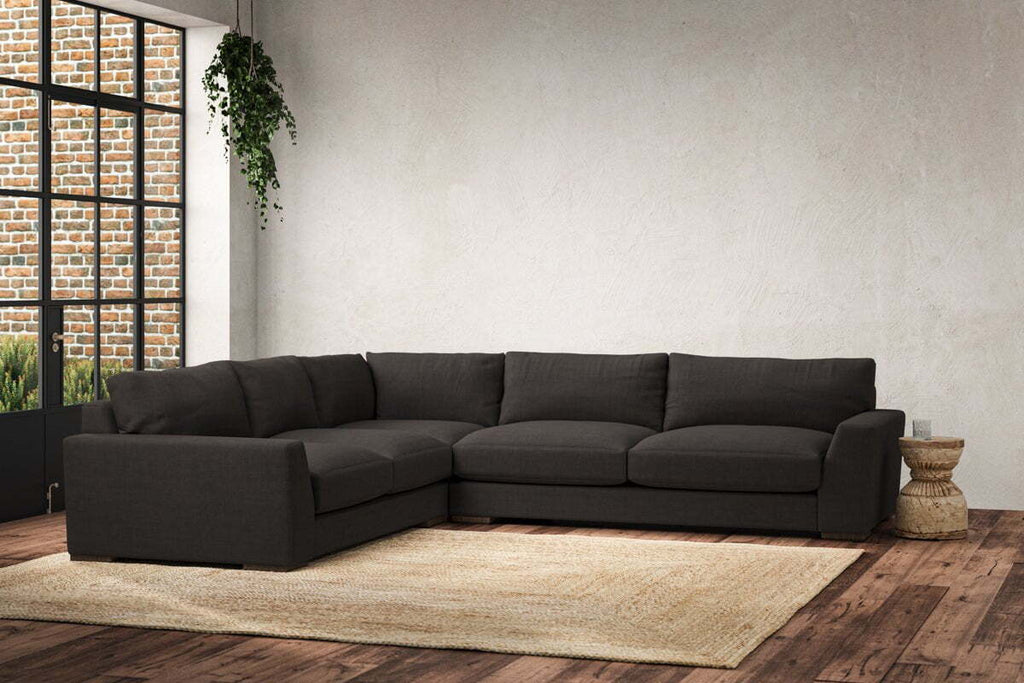 Guddu Large Left Hand Corner Sofa - Brera Linen Espresso