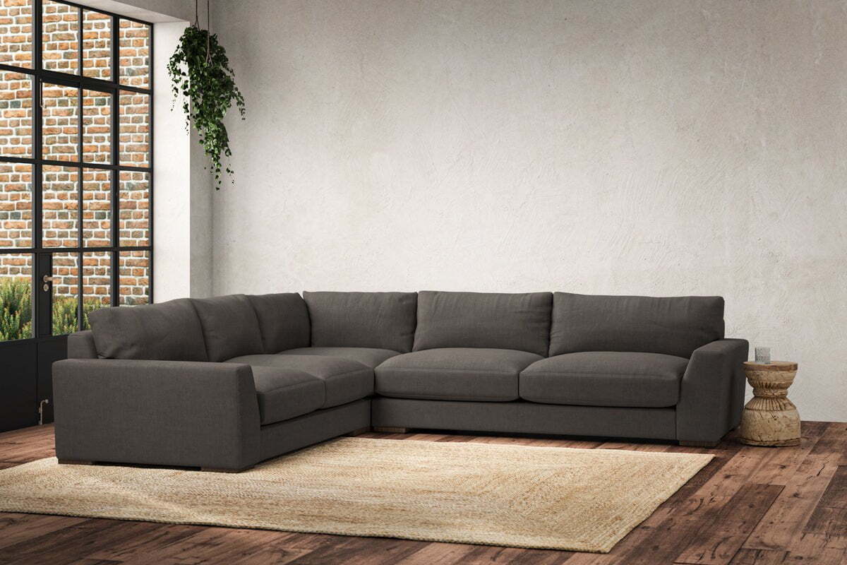 Guddu Large Left Hand Corner Sofa - Brera Linen Granite