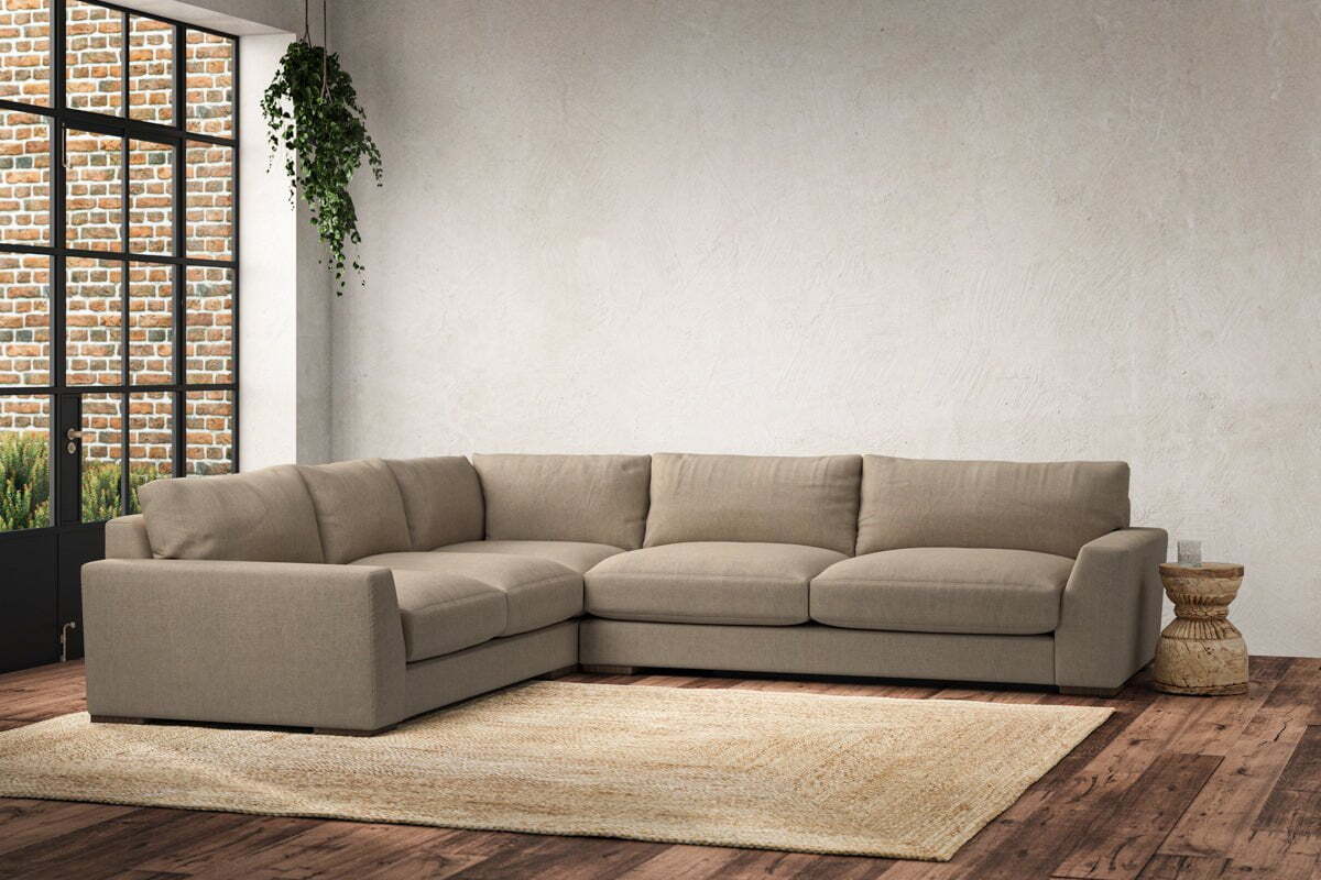 Guddu Large Left Hand Corner Sofa - Brera Linen Pebble