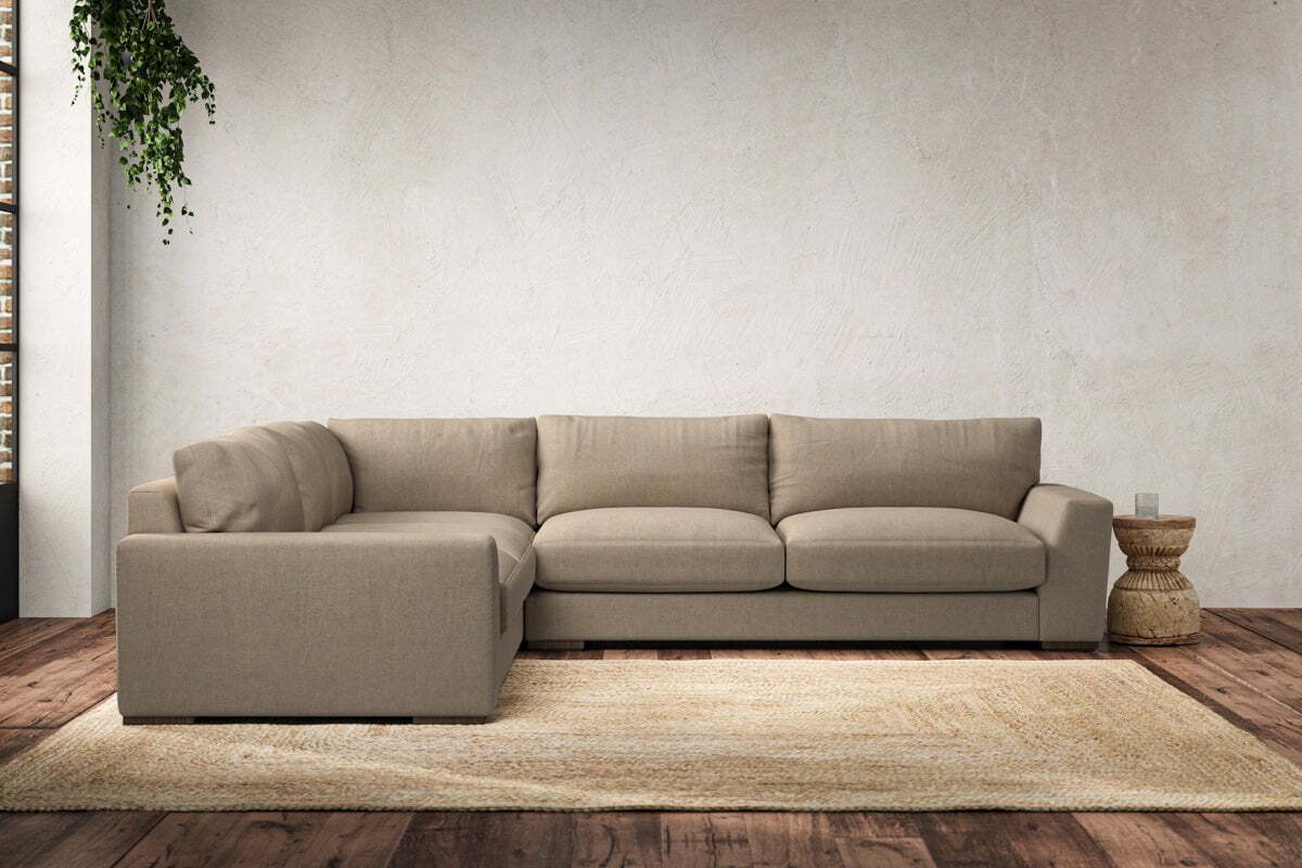 Guddu Large Left Hand Corner Sofa - Brera Linen Pebble