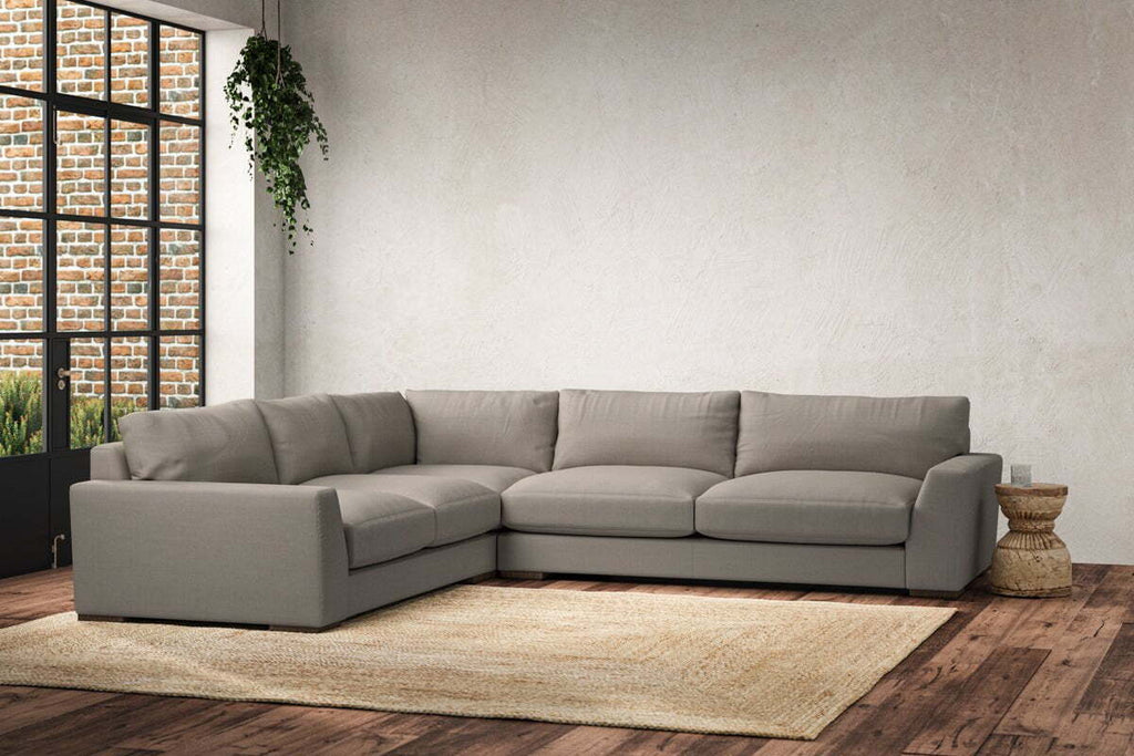 Guddu Large Left Hand Corner Sofa - Recycled Cotton Flax