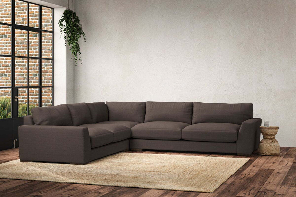 Guddu Large Left Hand Corner Sofa - Recycled Cotton Mocha