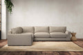 Guddu Large Left Hand Corner Sofa - Recycled Cotton Stone