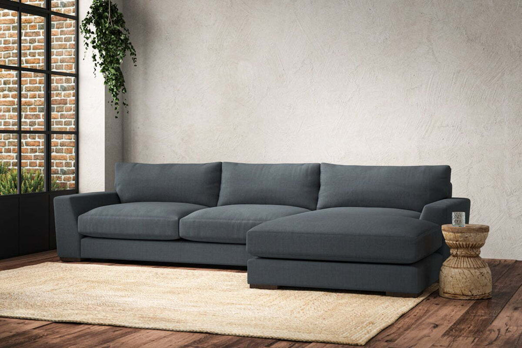 Guddu Large Right Hand Chaise Sofa - Brera Linen Dusk