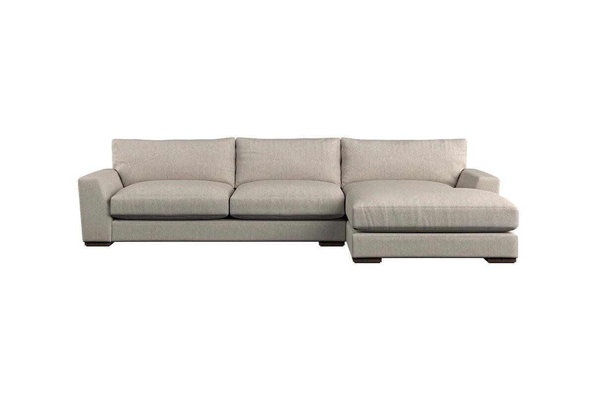 Guddu Large Right Hand Chaise Sofa - Brera Linen Granite