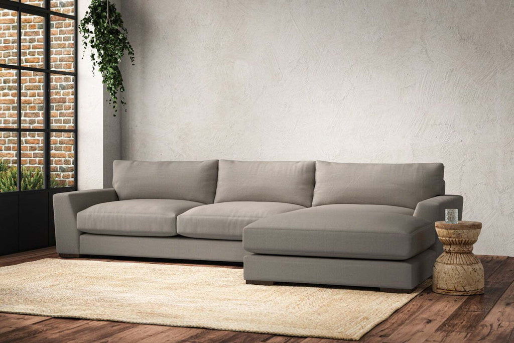 Guddu Large Right Hand Chaise Sofa - Recycled Cotton Flax