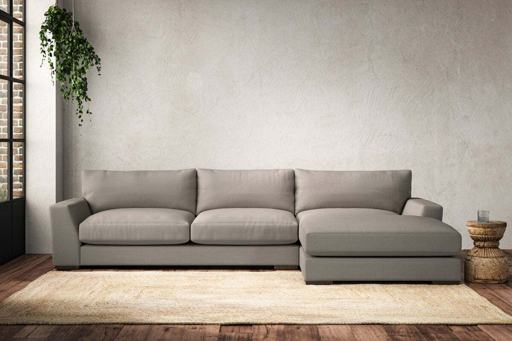 Guddu Large Right Hand Chaise Sofa - Recycled Cotton Flax
