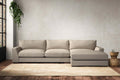 Guddu Large Right Hand Chaise Sofa - Recycled Cotton Stone