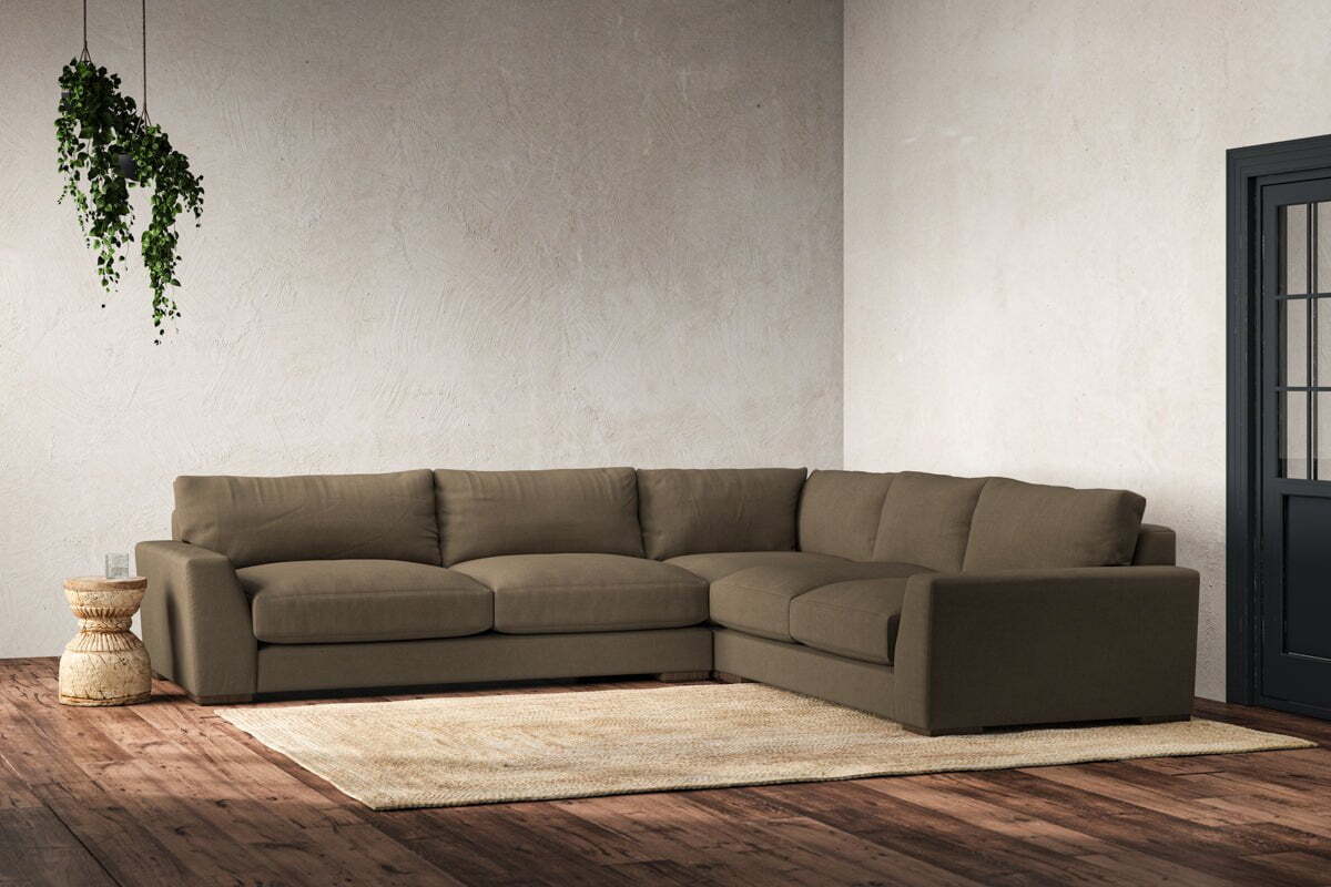 Guddu Large Right Hand Corner Sofa - Brera Linen Chestnut
