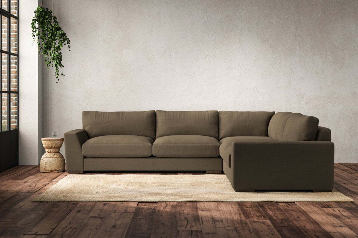Guddu Large Right Hand Corner Sofa - Brera Linen Chestnut