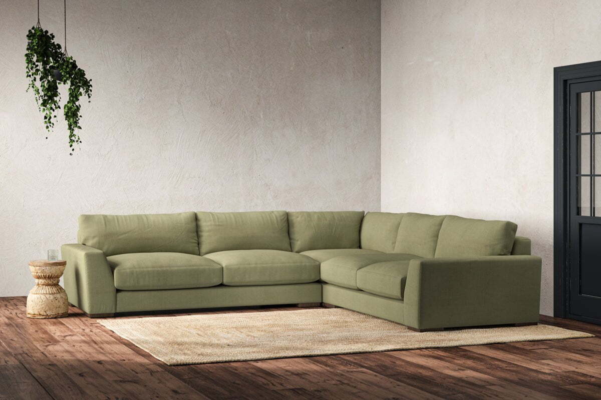 Guddu Large Right Hand Corner Sofa - Brera Linen Sage