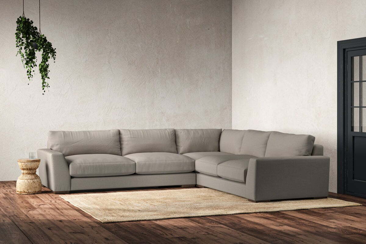 Guddu Large Right Hand Corner Sofa - Recycled Cotton Flax