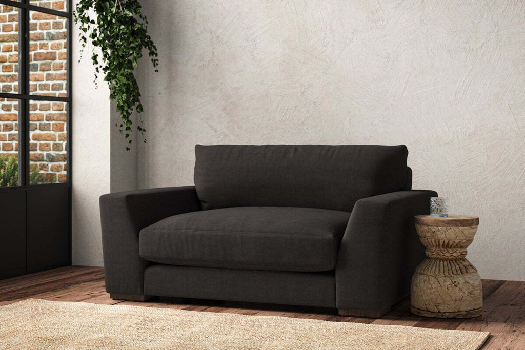 Guddu Love Seat - Brera Linen Espresso
