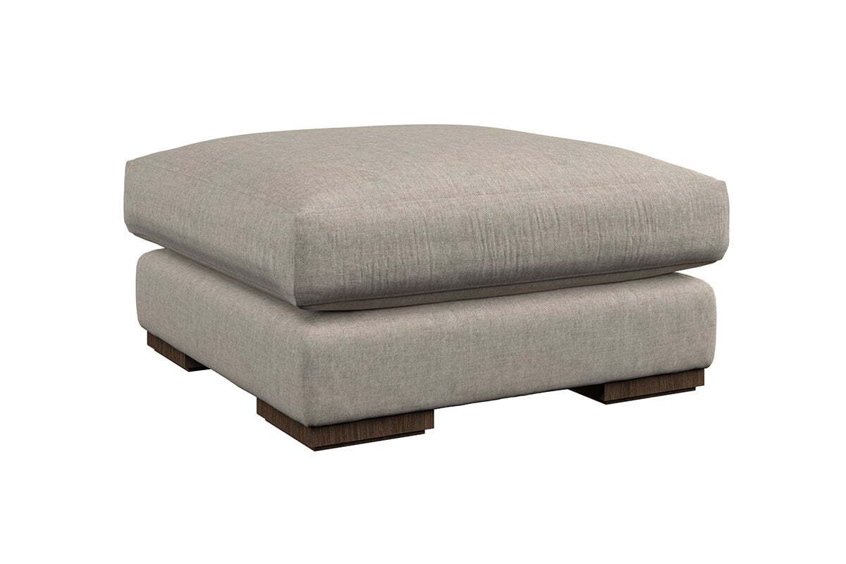 Guddu Medium Footstool - Brera Linen Charcoal