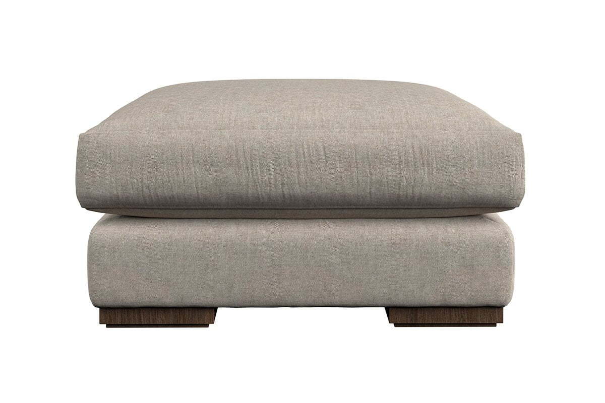 Guddu Medium Footstool - Brera Linen Charcoal