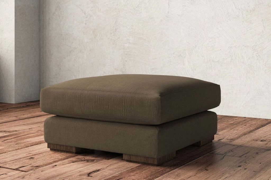 Guddu Medium Footstool - Brera Linen Chestnut