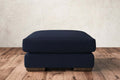 Guddu Medium Footstool - Brera Linen Indigo