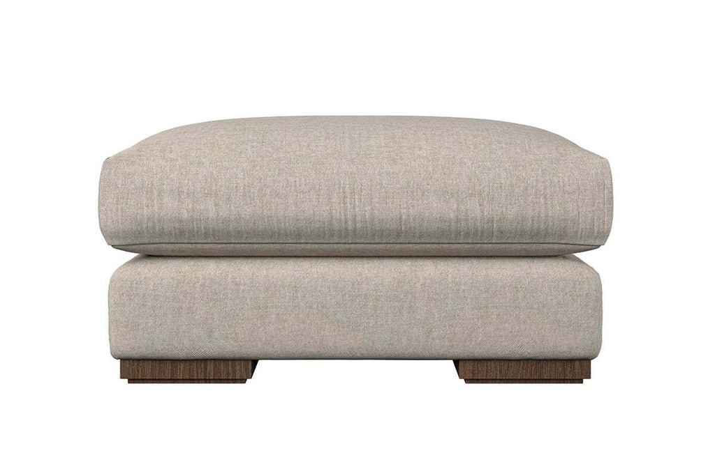Guddu Medium Footstool - Brera Linen Jade