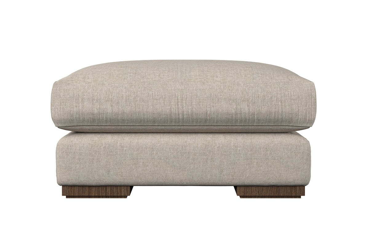 Guddu Medium Footstool - Brera Linen Jade