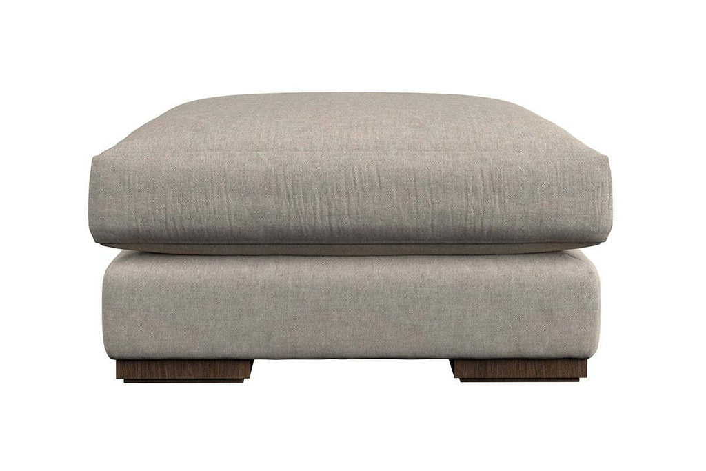 Guddu Medium Footstool - Brera Linen Jade