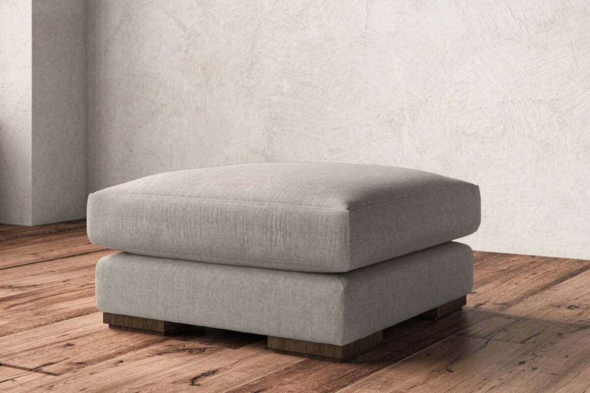 Guddu Medium Footstool - Brera Linen Natural