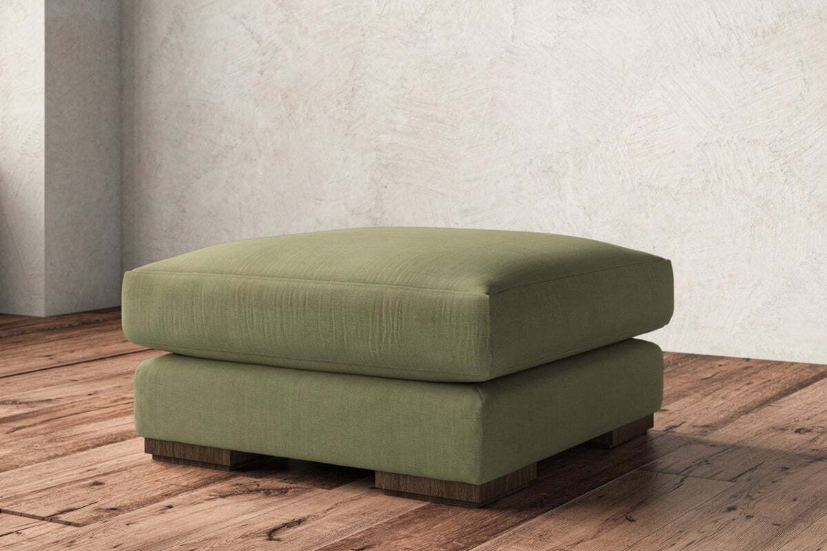 Guddu Medium Footstool - Brera Linen Sage