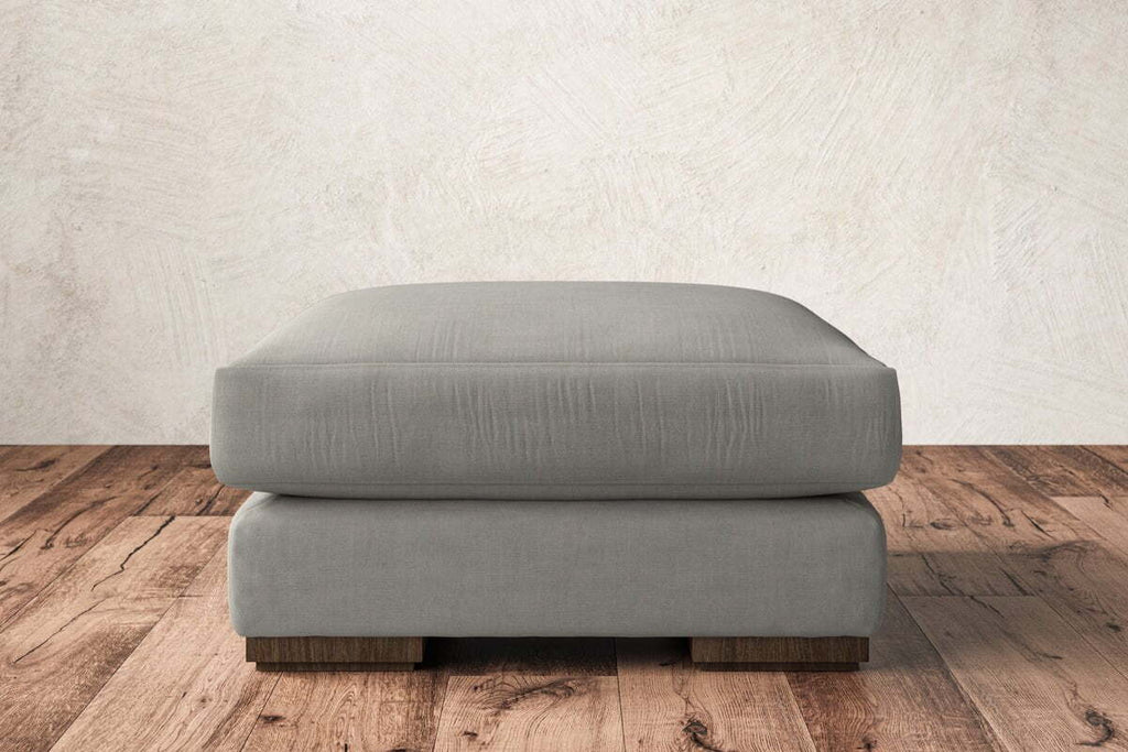 Guddu Medium Footstool - Brera Linen Smoke