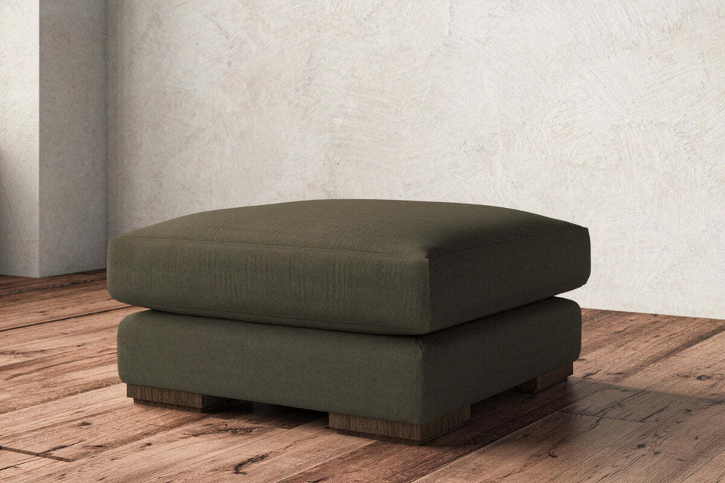 Guddu Medium Footstool - Recycled Cotton Fatigue