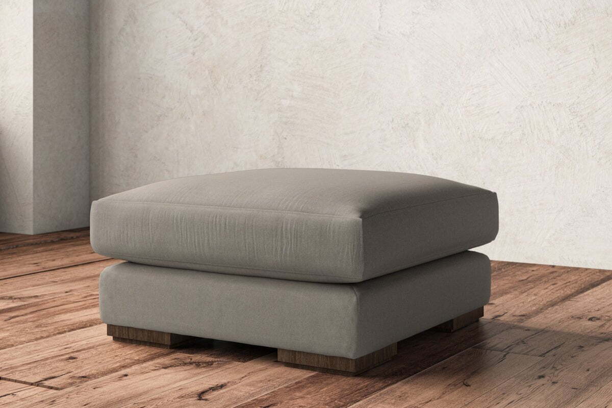 Guddu Medium Footstool - Recycled Cotton Flax