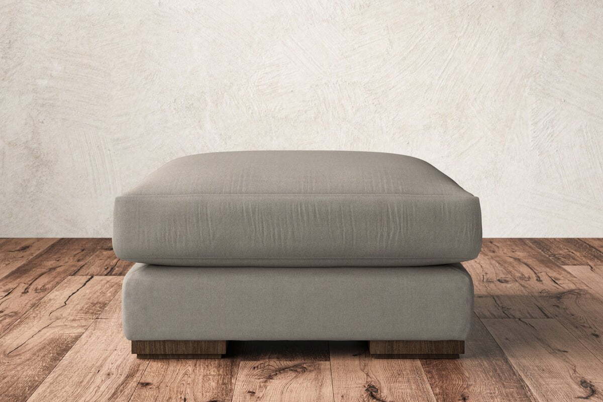 Guddu Medium Footstool - Recycled Cotton Flax