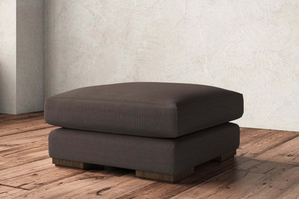 Guddu Medium Footstool - Recycled Cotton Mocha