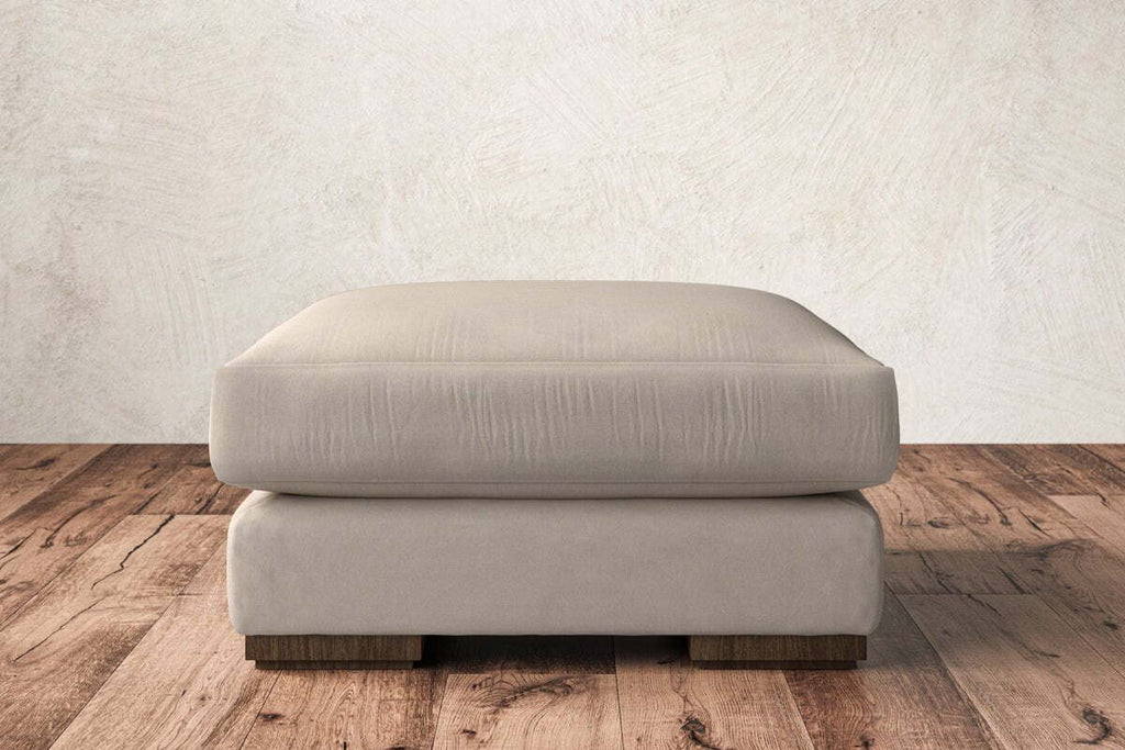 Guddu Medium Footstool - Recycled Cotton Natural