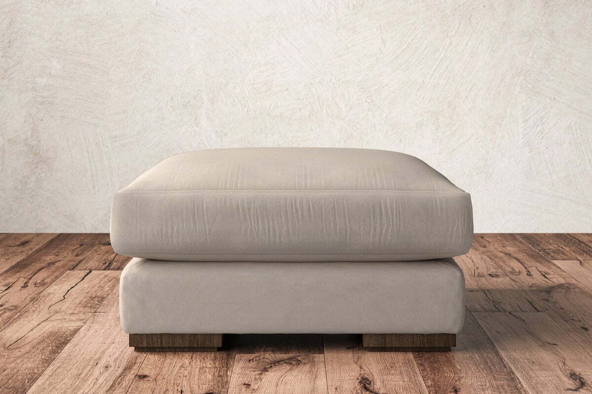 Guddu Medium Footstool - Recycled Cotton Natural