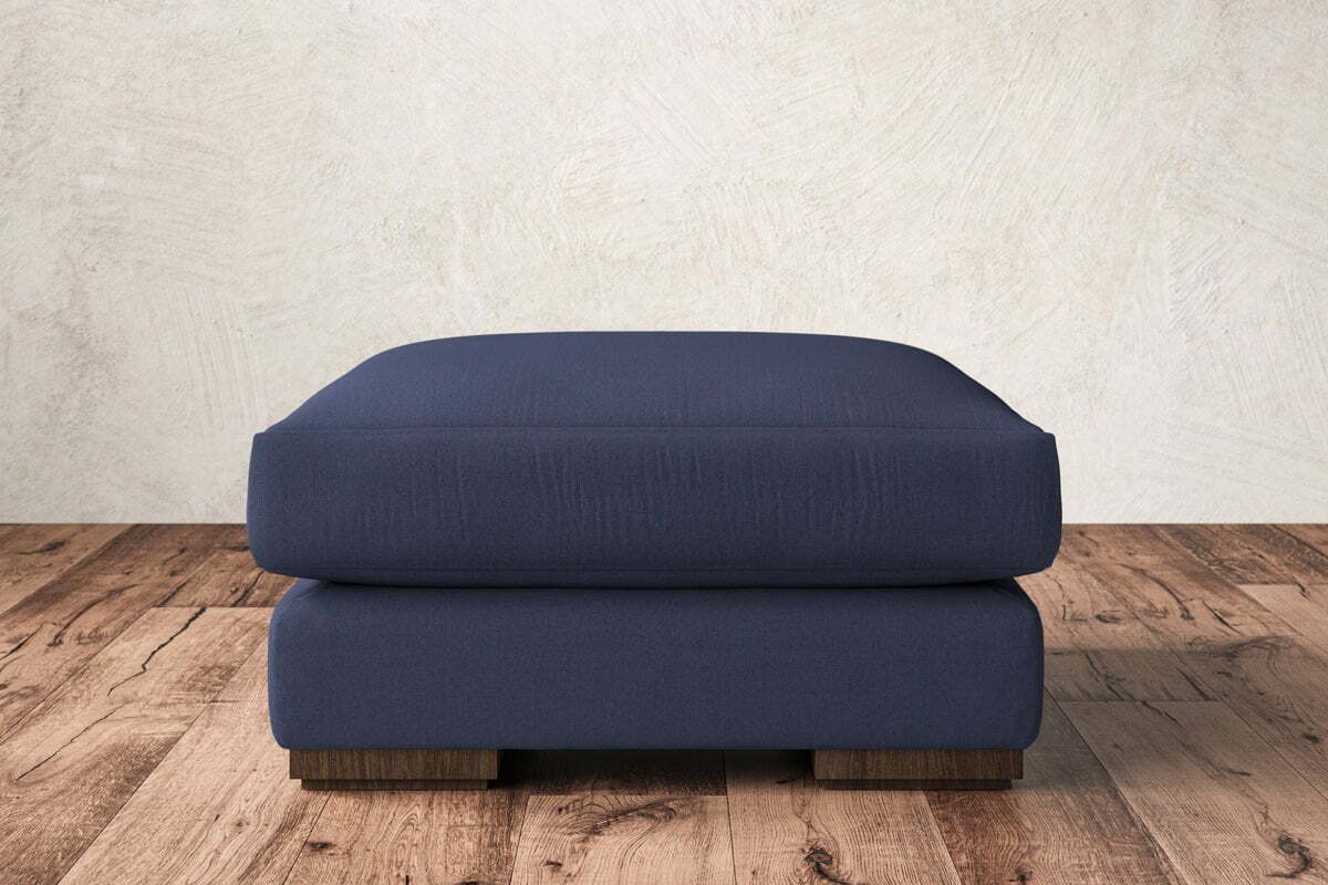 Guddu Medium Footstool - Recycled Cotton Navy