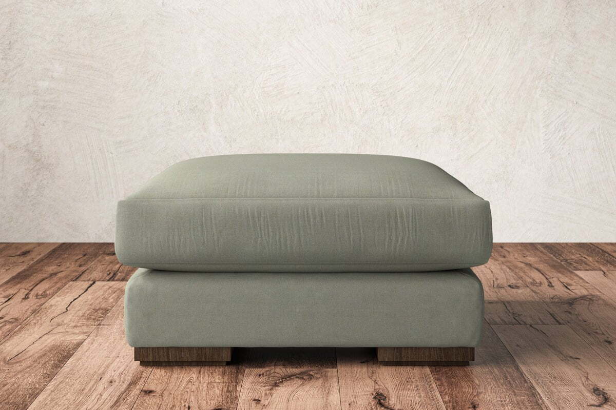Guddu Medium Footstool - Recycled Cotton Seaspray