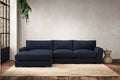 Guddu Medium Left Hand Chaise Sofa - Brera Linen Indigo