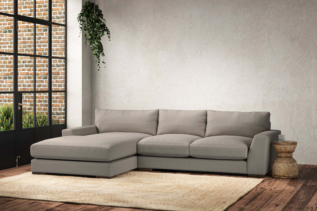 Guddu Medium Left Hand Chaise Sofa - Recycled Cotton Flax