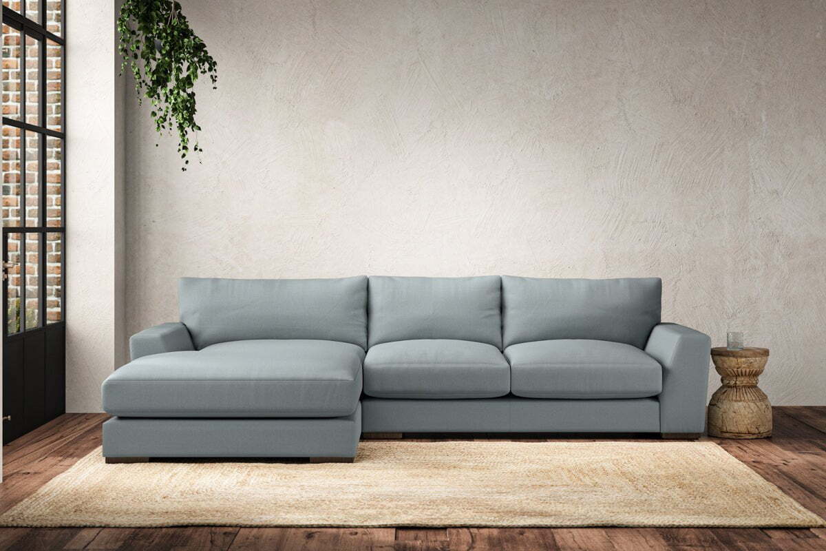Guddu Medium Left Hand Chaise Sofa - Recycled Cotton Horizon