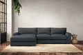Guddu Medium Left Hand Chaise Sofa - Recycled Cotton Thunder