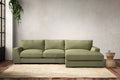 Guddu Medium Right Hand Chaise Sofa - Brera Linen Sage