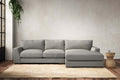 Guddu Medium Right Hand Chaise Sofa - Brera Linen Smoke
