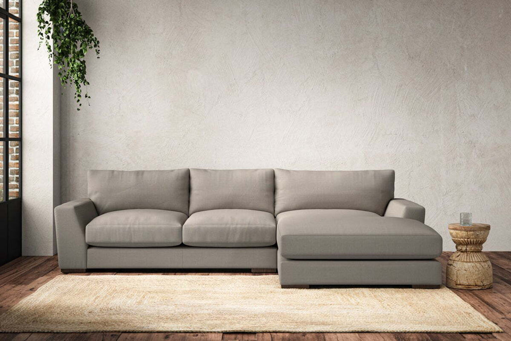Guddu Medium Right Hand Chaise Sofa - Recycled Cotton Flax