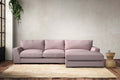 Guddu Medium Right Hand Chaise Sofa - Recycled Cotton Lavender
