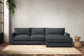 Guddu Medium Right Hand Chaise Sofa - Recycled Cotton Thunder