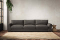 Guddu Super Grand Sofa - Brera Linen Granite