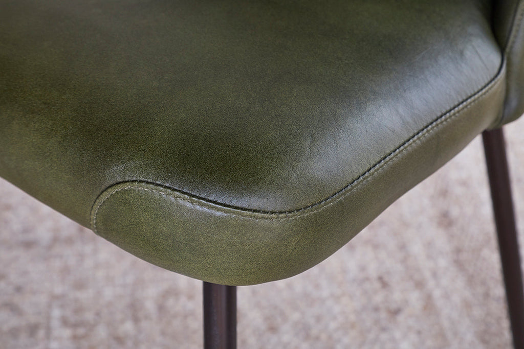 Harsha Leather Dining Chair - Rich Green