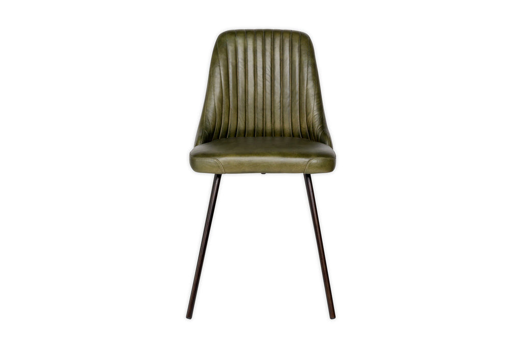 Harsha Leather Dining Chair - Rich Green