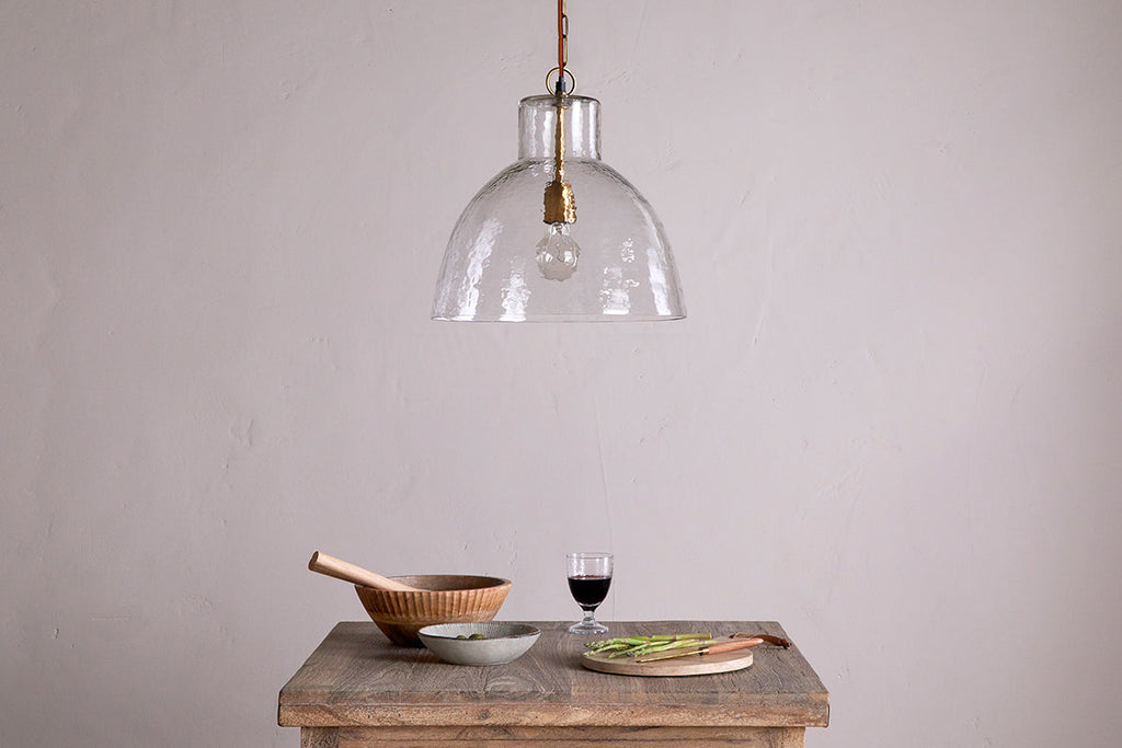 Inayah Recycled Glass Pendant - Clear