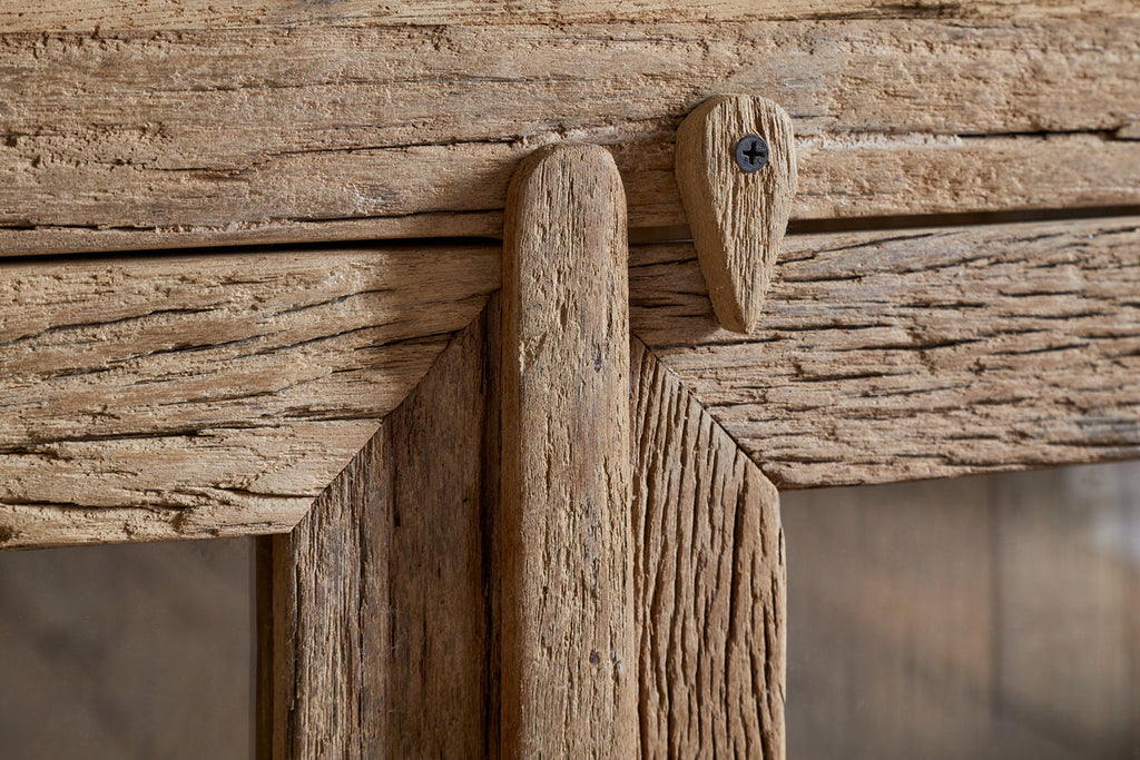 Ibo Reclaimed Wood & Glass Sideboard - Natural