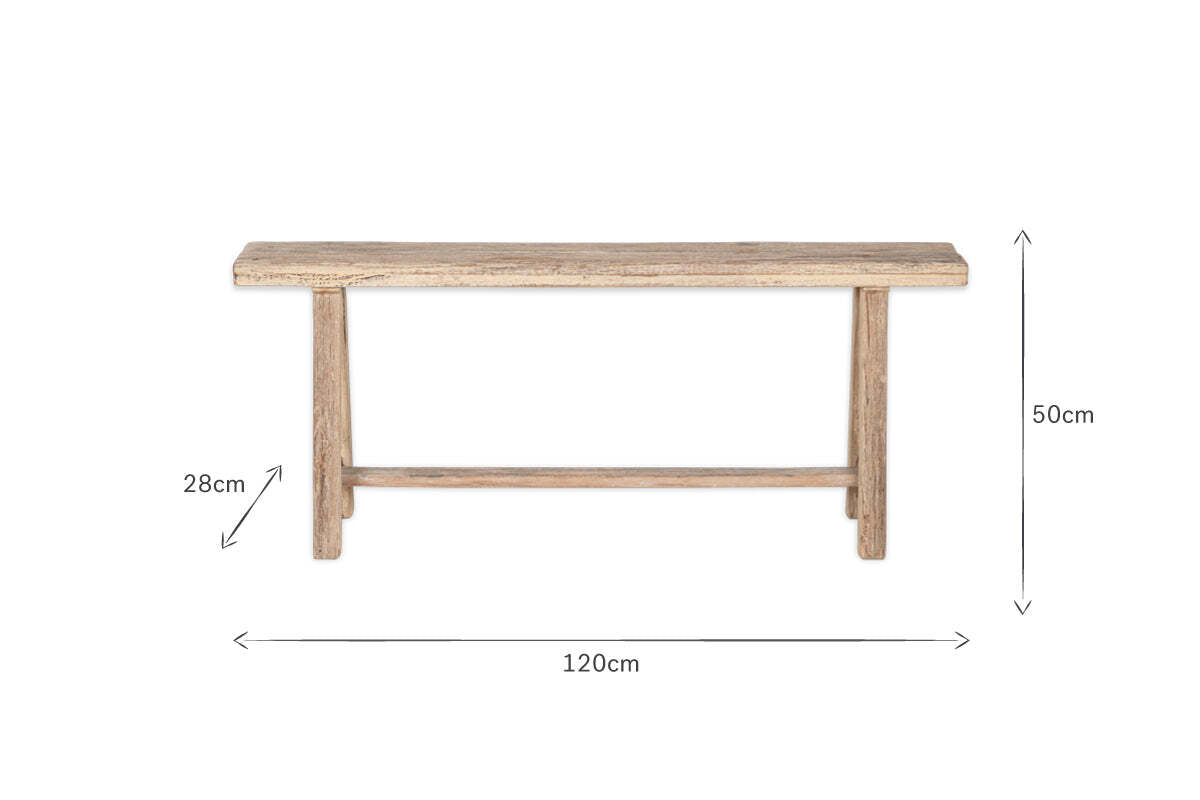 Ibo Reclaimed Wood Long Bench - Natural